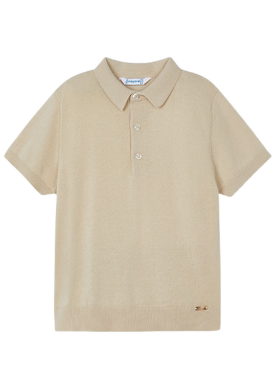 Tricou Casual Copii Polo din Tricot Bej Baieti3101 Mayoral