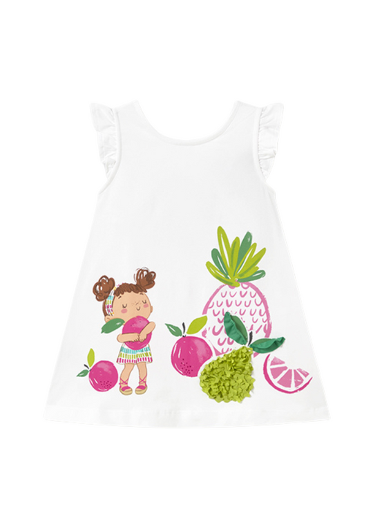 Rochie Alba Imprimeu Fructe 1927 Mayoral