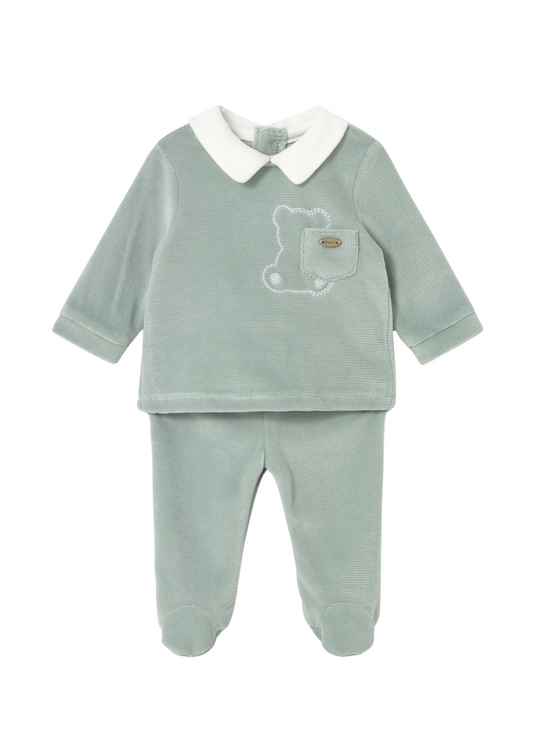 Set of 2 Velvet Blouse and Pants Green 2562 Mayoral