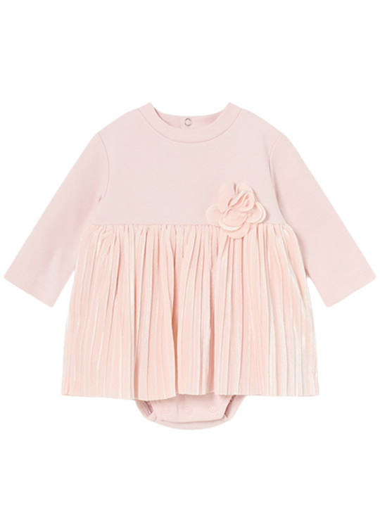 Salmon Long Sleeve Jumpsuit with Pleated Skirt 2896 col 15 Mayoral