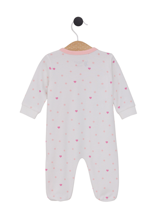 Salopeta Lunga Crem cu Imprimeu Inimi Roz USB2104 V1 Us Polo Assn