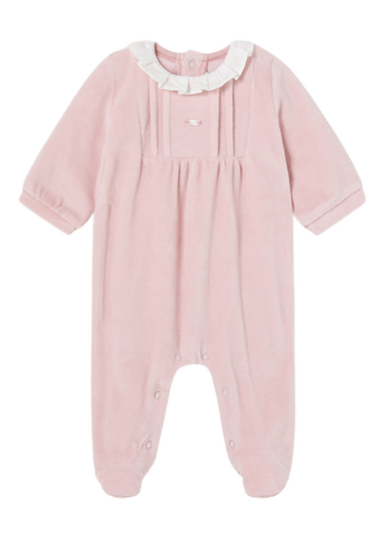 Long Pink Velvet Jumpsuit with White Collar 2776 col 52 Mayoral