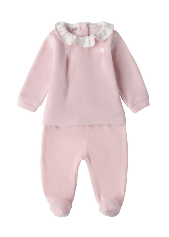 2 Piece Set Pink Velvet Blouse and Trousers with Legs 4.F193/00 iDO