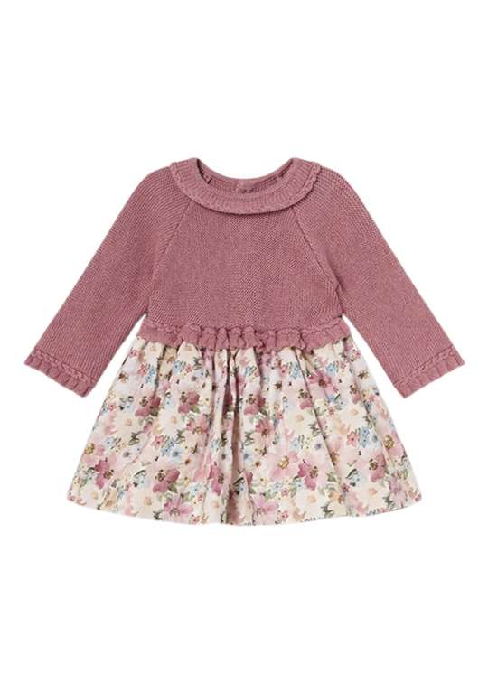 Combined Frieze Knitted Bust Dress and Floral Skirt 2886 col 20 Mayoral