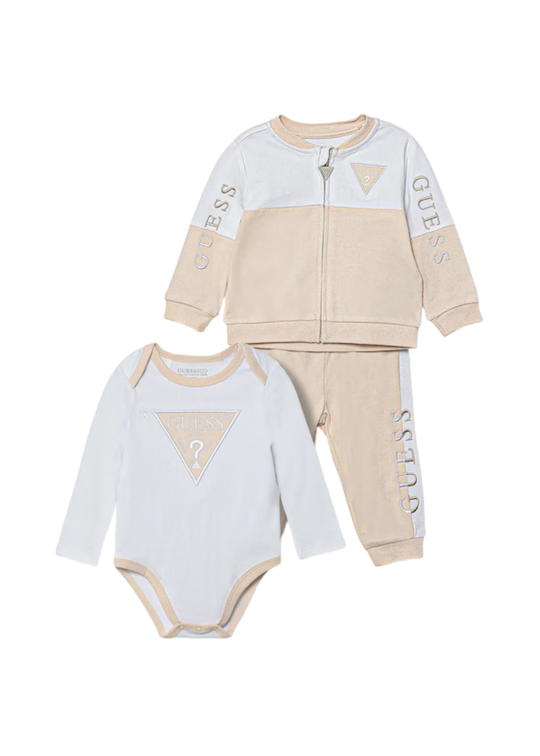 LIPSA PICZE 3 Piece Tracksuit Cream with Beige Bodysuit Sweatshirt and Pants H4YW00 KA6W4 F1UK Guess