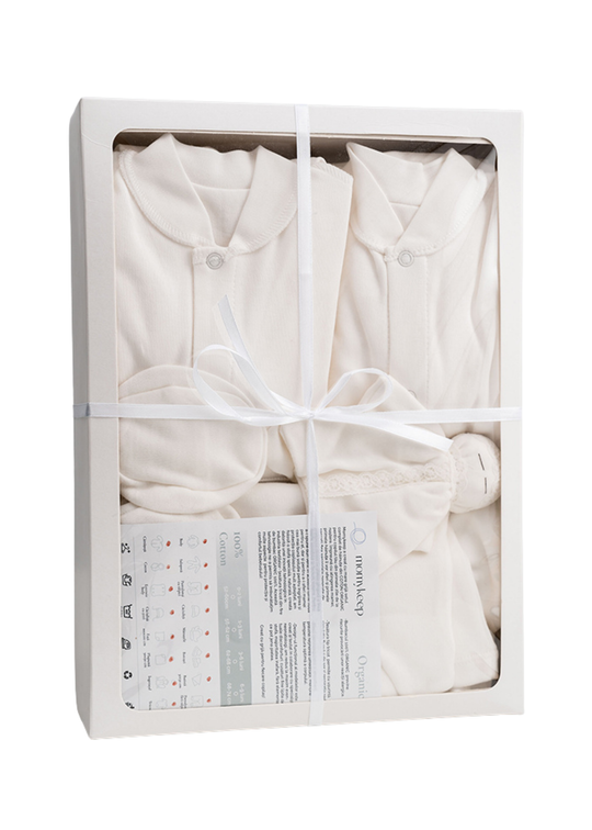 Set 16 Piese Nou-Nascuti Crem Inger Pazitor din Bumbac Organic MOM-001 Momykeep