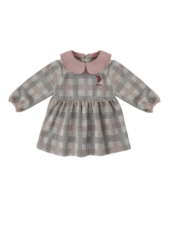 Pink Plaid Long Sleeve Dress 1678 Us Polo Assn