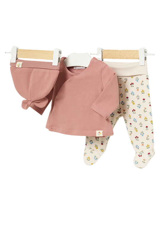Set of 3 Pieces Brick Blouse Pants with Flowers and Fes 2520 col 9 Mayoral