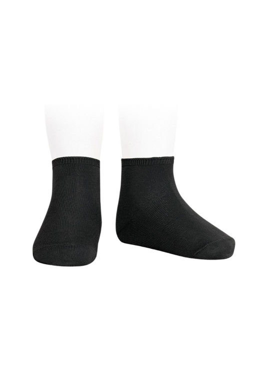Black Ankle Socks in Cotton with Lycra 2138-4 Condor