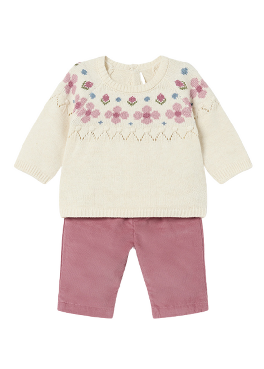 Set of 2 Cream Sweater and Pants Reiat Frez 2519 col 2 Mayoral