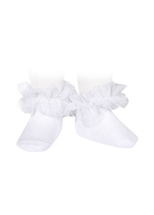White Short Socks with Tulle 2488/4 Condor