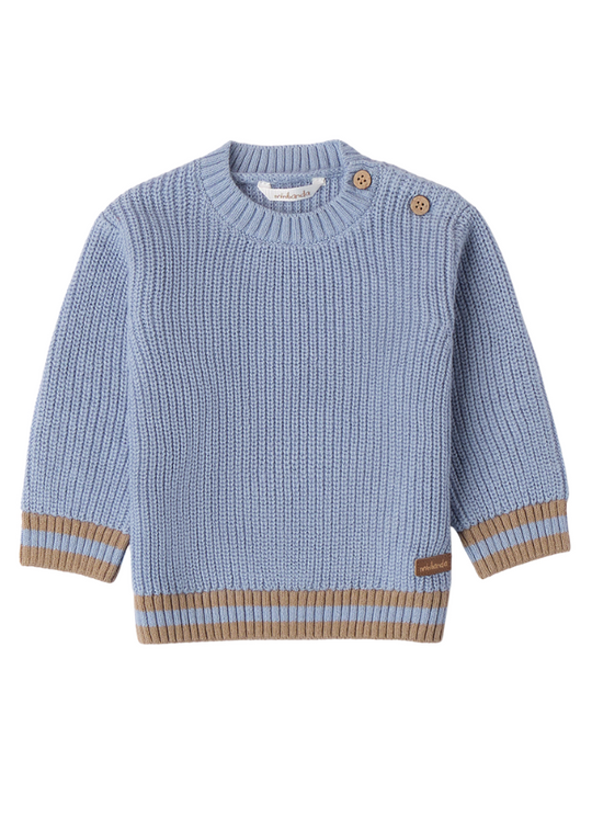 Bleu Sweater with Brown Stripes 3A669.00 Mini band
