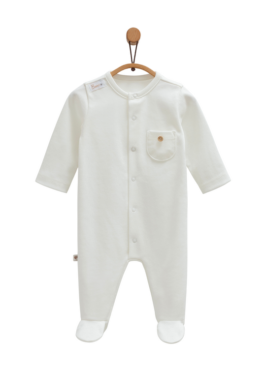 Salopeta Lunga Crem cu Buzunar pe Piept TE1459 Mell Sweet Baby