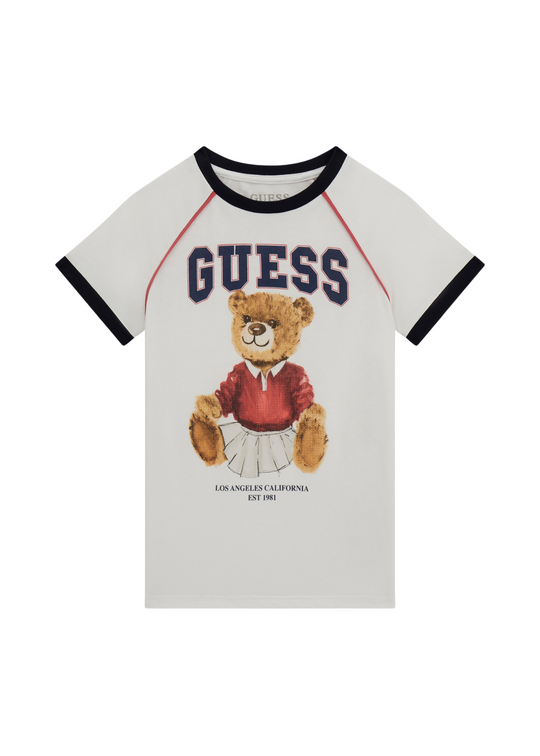 Tricou Alb cu Maneca Scurta si Urs J5YI21 K8HM4 G011 Guess