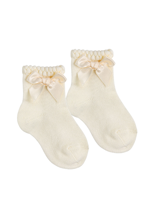 Cream Ceremony Socks with Satin Bow 2730-4 Condor