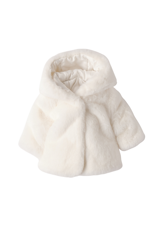 Palton Blana Crem cu Gluga 3.F735/00 Minibanda