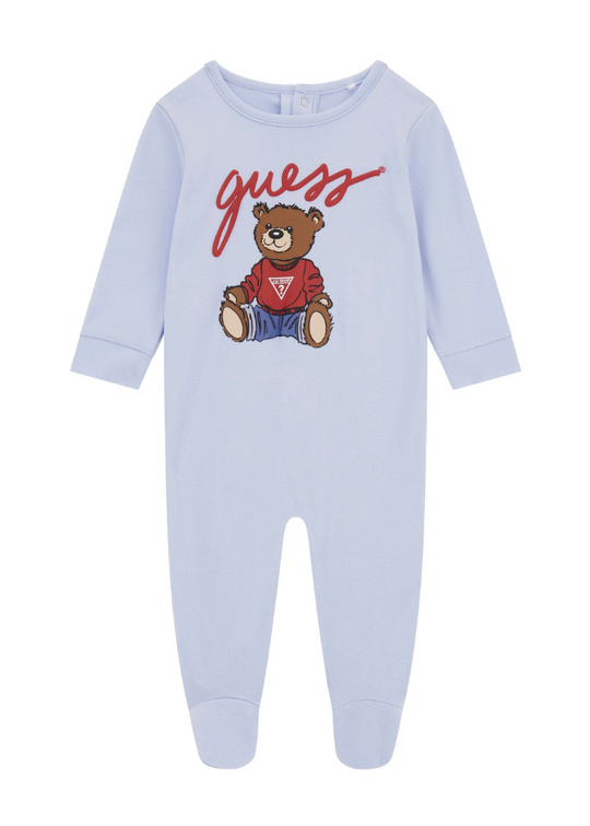 Blue Cotton Long Jumpsuit with Bear H5YW11 KA6W4 G7N1 Guess