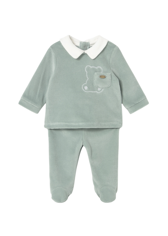 Set of 2 Velour Blouse and Pants Blue 2562 Mayoral