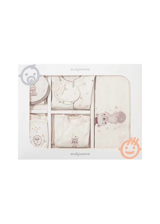 Set 10 Piese Maternitate Crem cu Bej cu Urs Ac26181 Andywawa