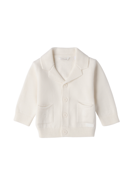 Cream Knitted Cardigan with Lapel 3.F653/00 Minibanda
