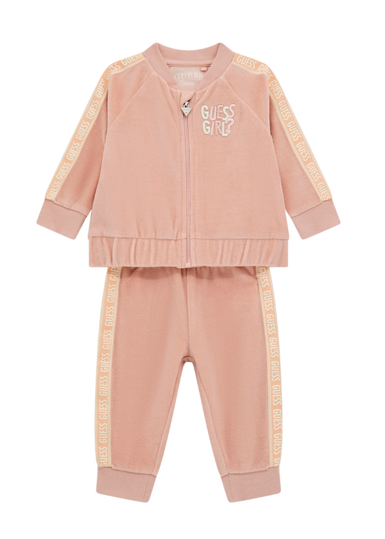 2 Piece Tracksuit Pink with Cream Sweatshirt and Sports Pants A4BG09 KAVN4 G66B Guess