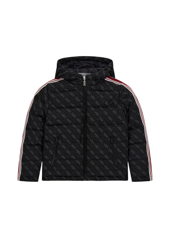 Geaca Neagra din Fas Matlasata cu Imprimeu Monograme L5BL19 WFIQ2 FJ9Y Guess