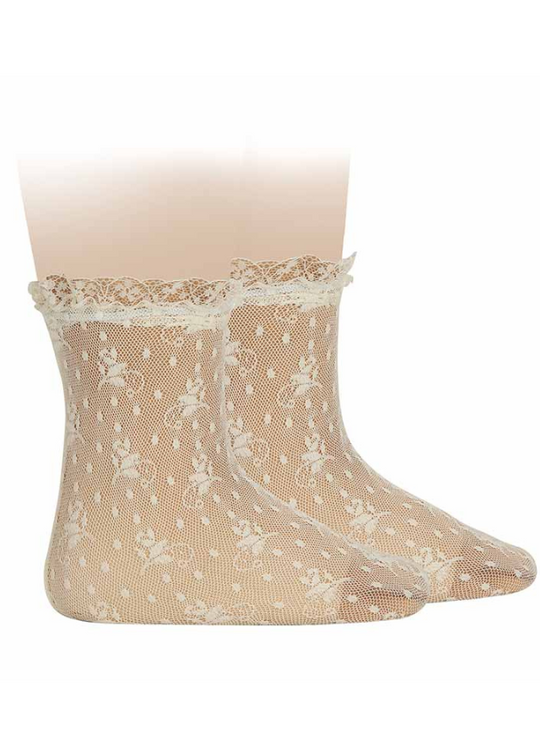 Cream Lace Short Socks 4502/4 col 303 Condor