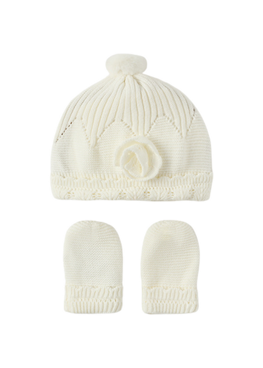 Set Fes and Gloves Cream Knitted 9767 col 47 Mayoral