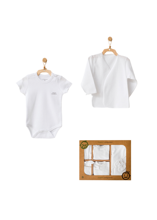 10 Piece Maternity Set Cream with Flower Embroidery AC25281 Andywawa