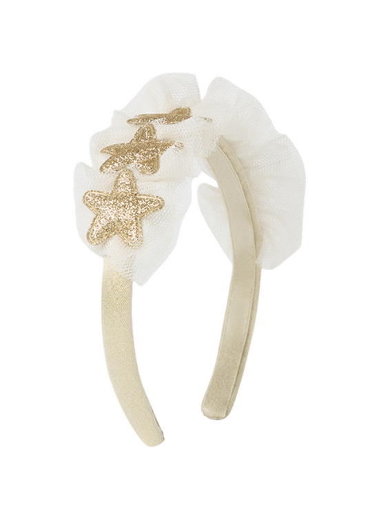 Golden Headband with Tulle and Stars 10778 Mayoral
