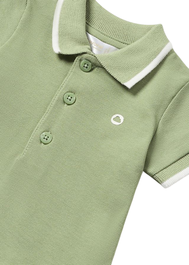 AnneBebe - Tricou Polo Verde cu Alb pentru Baietei 190 Mayoral