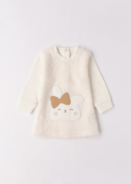 Rochiță Fetițe Crem din Stofă Buclă iDO 4.F102/00 iDO