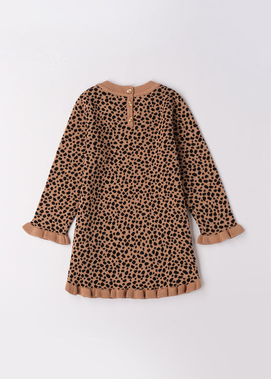 Rochita Maneca Lunga Fete Tricotata Animal Print 4.F375/00 iDO