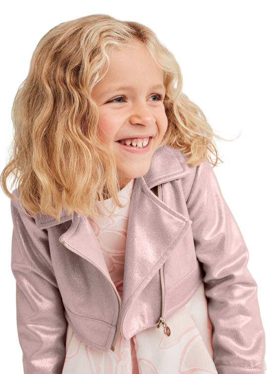 Short Pink Biker Jacket 5384 Abel & Lula