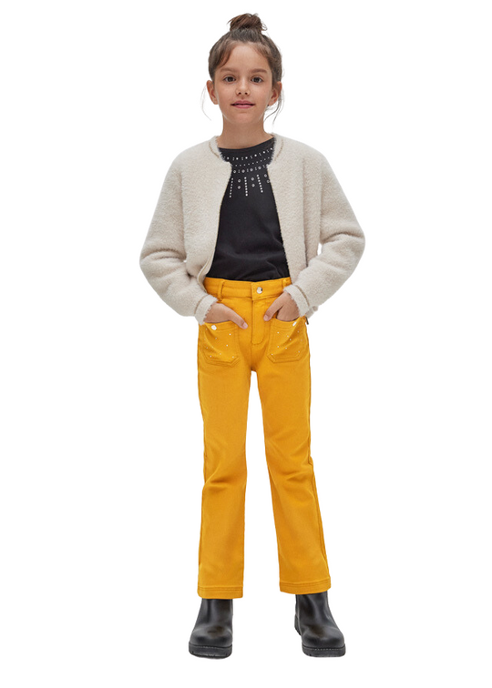 Mustard Flare Pants for Girls 7504 Mayoral