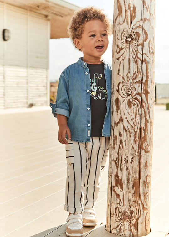 Long Pants Cream with Black Stripes with Drawstring Waist 1584 Mayoral