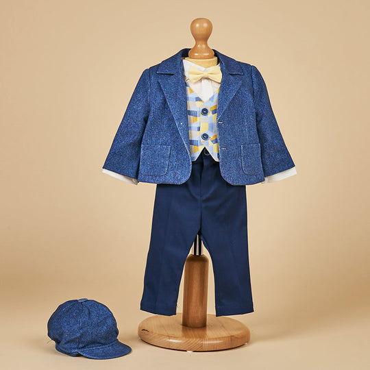 AnneBebe Navy Blue 6-Piece Boy's Elegant Suit