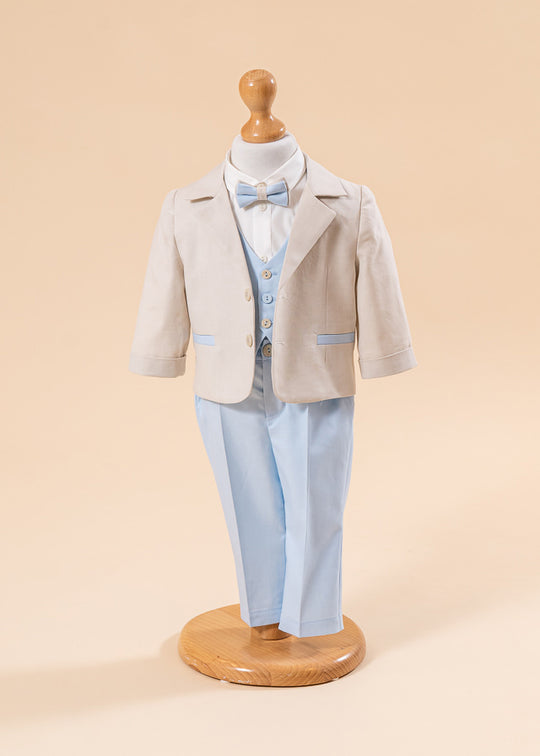 Andreas Suit Beige Jacket Blue Pants AnneBebe