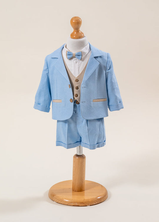 Blue and Beige IN Groom Suit Long and Short Pants AnneBebe