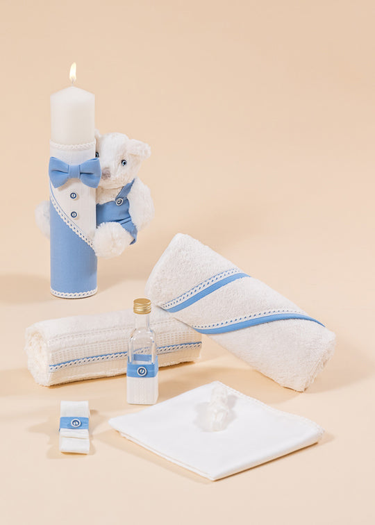 Sebastian Baptism Set 2 Pieces, Candle and Personalized Baptismal Kit AnneBebe