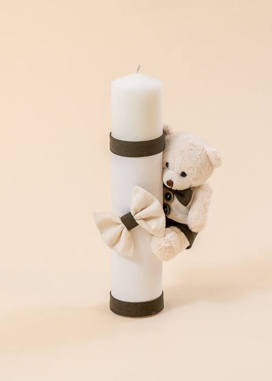 Lumanare Aris Urs Crem Funda Crem Cu Kaki AnneBebe