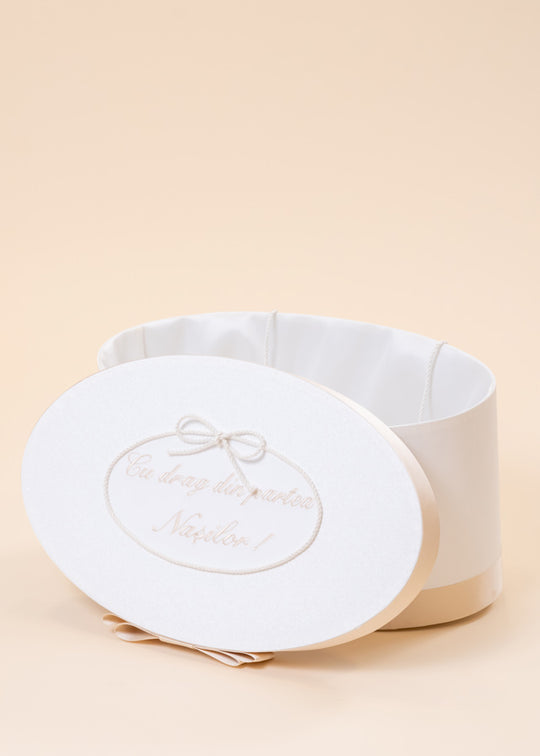 Cufar Oval Crem cu Cappuccino - Cu Drag din Partea Nasilor - AnneBebe