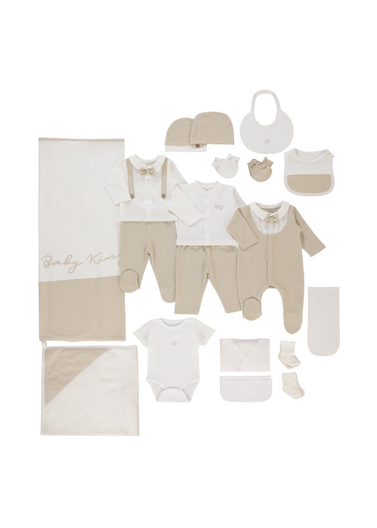 Set 20 Piese Maternitate Crem cu Bej Baby King Z1058 Bebetto