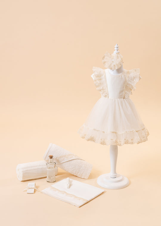 Ilinca Baptism Set 2 Pieces, AnneBebe Personalized Dress and Suit