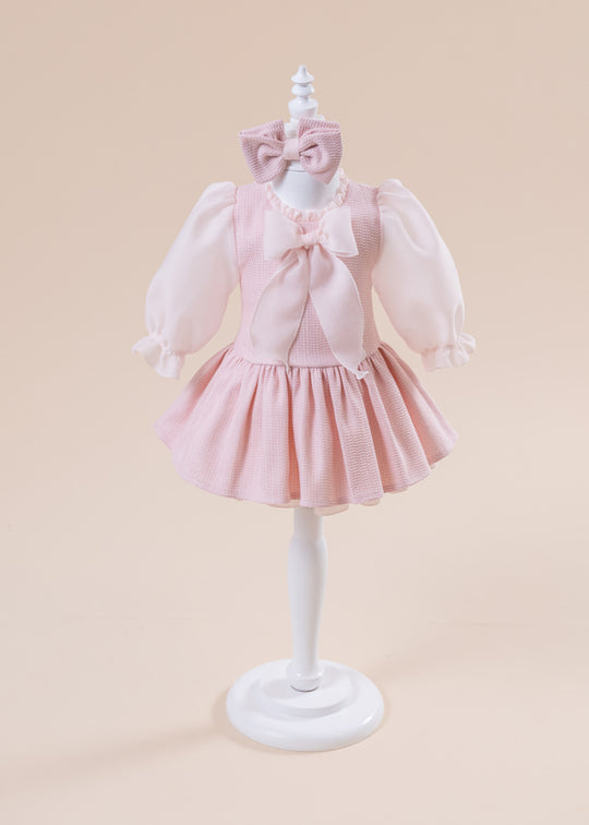Elegant Dress Ramya Pink Fabric AnneBebe