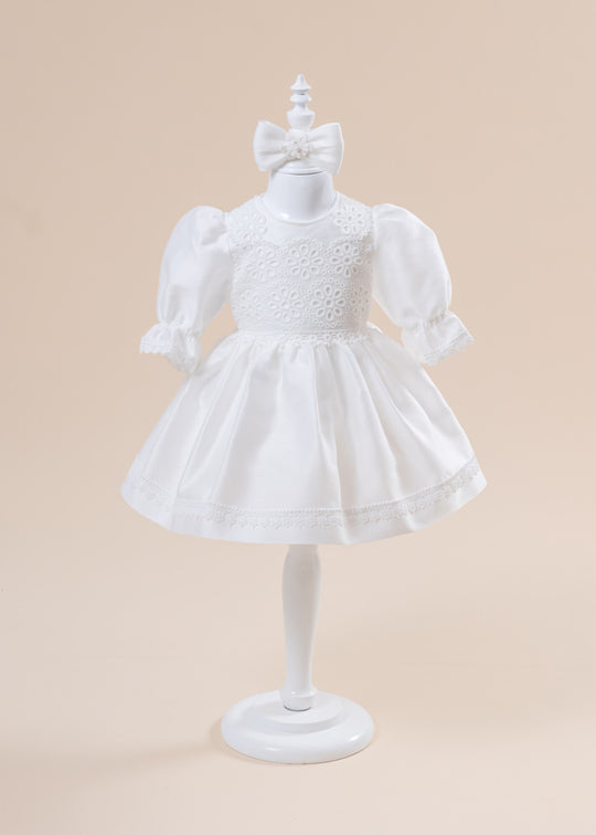 Dress Cream Lily Striped Lace Rosettes on Bust AnneBebe