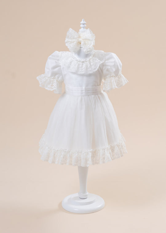 Elegant Dress Lavinia Cream Fine Lace Flowing AnneBebe