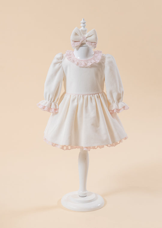 Rochita Eleganta Ramona Catifea Crem AnneBebe