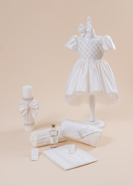 Lolita Baby Princess Christening Set 3 Pieces, Dress, Panty, Candle Personalized AnneBebe