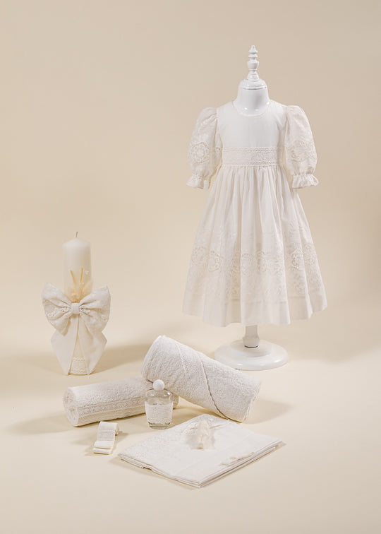 Catholic Mary Set 3 Pieces, Dress, Trouser and Personalized Candle AnneBebe